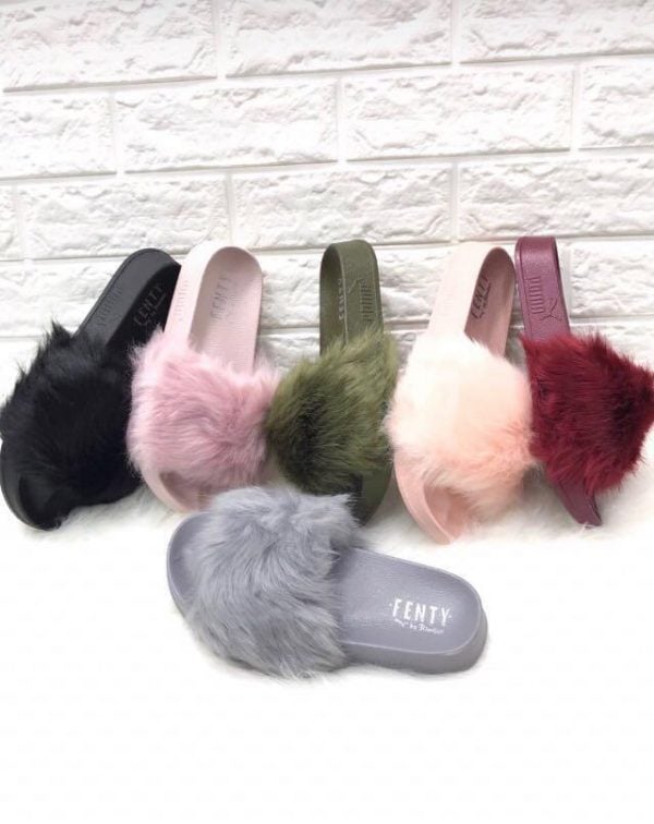 fenty fur slippers